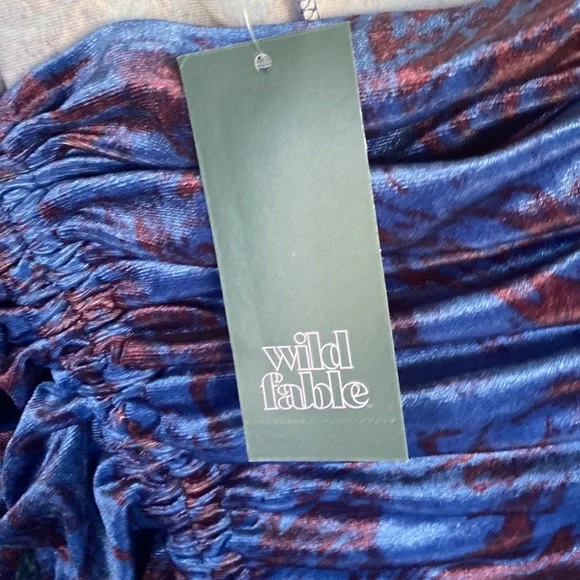 Wild fable purple marble scrunch velvet dress - Picture 6 of 16